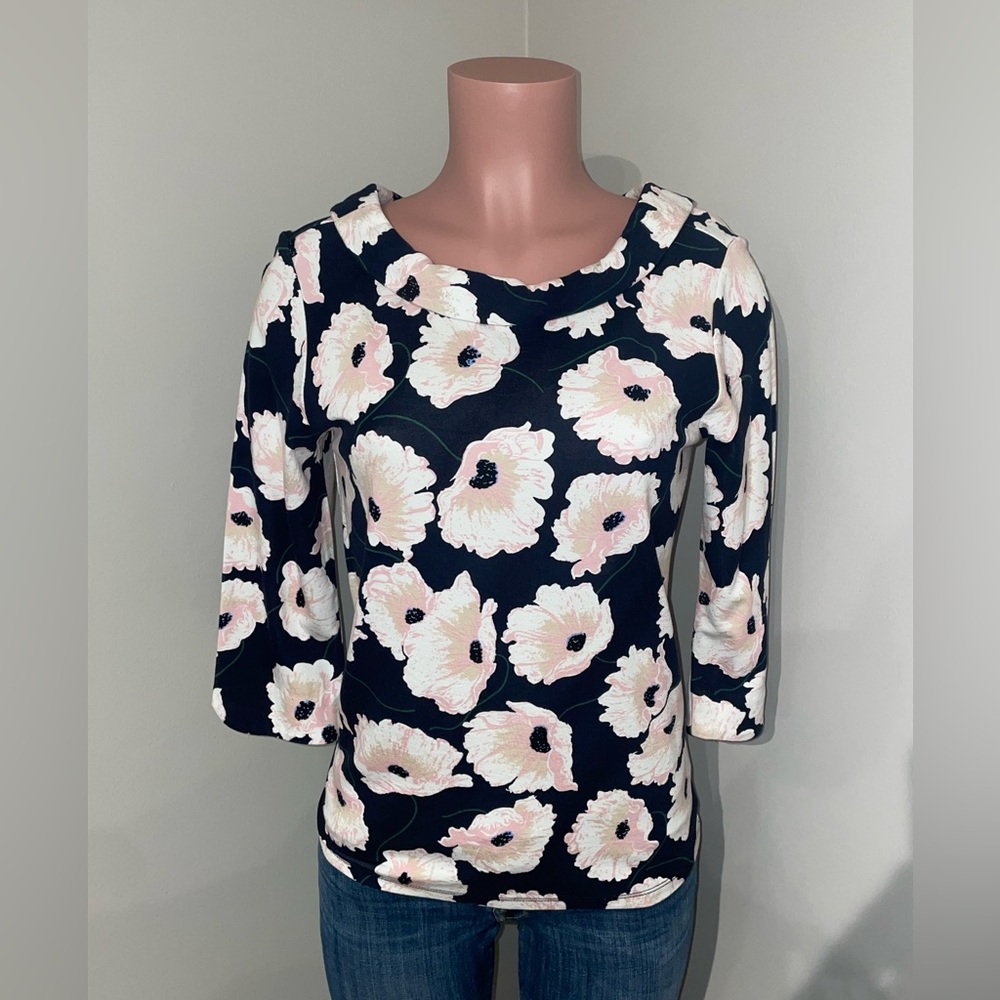 Ann Taylor Floral Peter Pan Collar Top ~ NWT